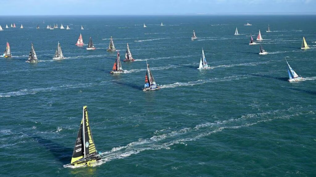 bateaux au départ de la course de la route du rhum